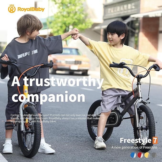 RoyalBaby Kids Bike EZ Balance to Pedal Dual Handbrake Toddlers Boys Girls Bicycle 12-20 Inch for Age 3-10 Years