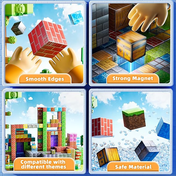 Magnetic Blocks Toys for Kids, 200PCS Magnetic Building Blocks, STEM Montessori Sensory Stacking Toy for Boys Girls Age 3 4 5 6 7 8 9 10, Christmas Birthday Gifts for Boys and Girls Age 3+