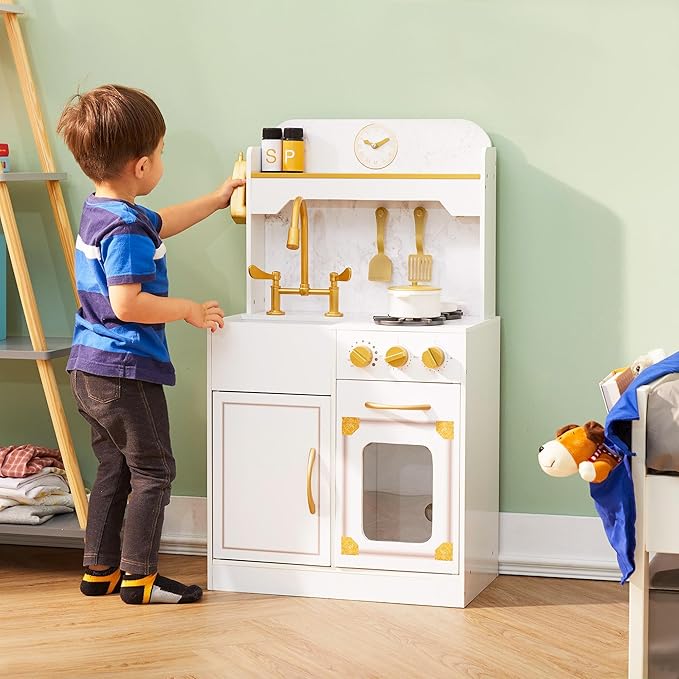 Teamson Kids Versailles Classic Kids Wooden Play Kitchen, White