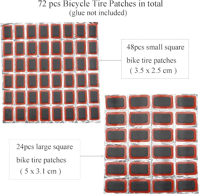Bike Tire Patch Kit，Bike Repair Patch Bicycle Inner Tire Patch Repair Tool Kit for Road Mountain Bike Motorcycle