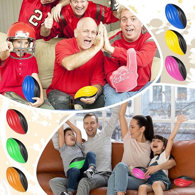 Woanger 40 Pcs Mini Foam Football Two Tone Spiral Squeeze Balls Bulk 5 Inch Soft Small Waterproof Sports Football for Kids Colorful Ball Toys for Indoor Outdoor Game Birthday Party Favor(Multicolor)