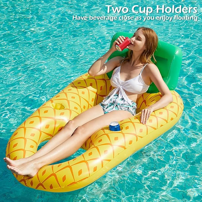 Jasonwell Inflatable Pool Float Adult - Pool Floaties Lounger Floats Raft Floating Chair Water Floaty for Swimming Pool Lake Lounge Float with Cup Holders Beach Pool Party Toys for Adults Kids