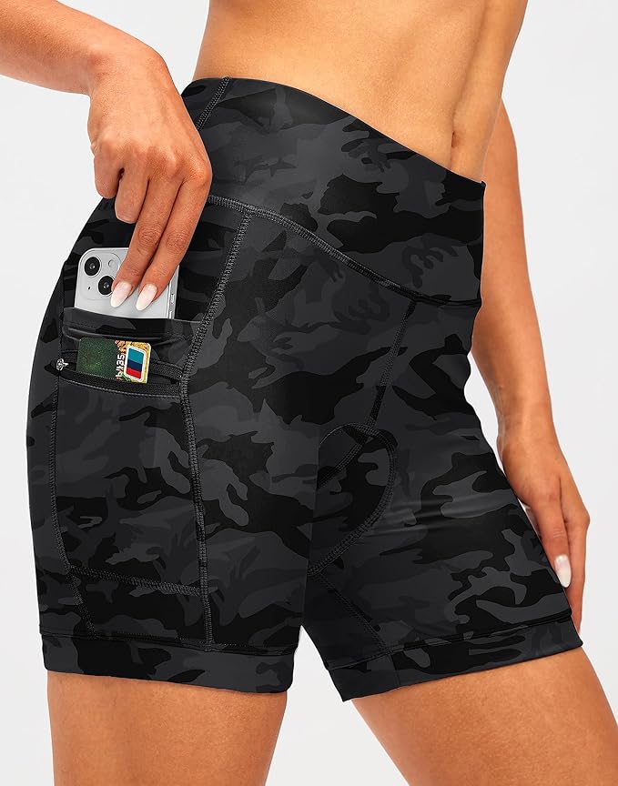 Women's 4D Padded Bike Shorts 5"/7" Riding Underwear Cycling Bicycle Road Biking Cycle Shorts for Women Zipper Pockets