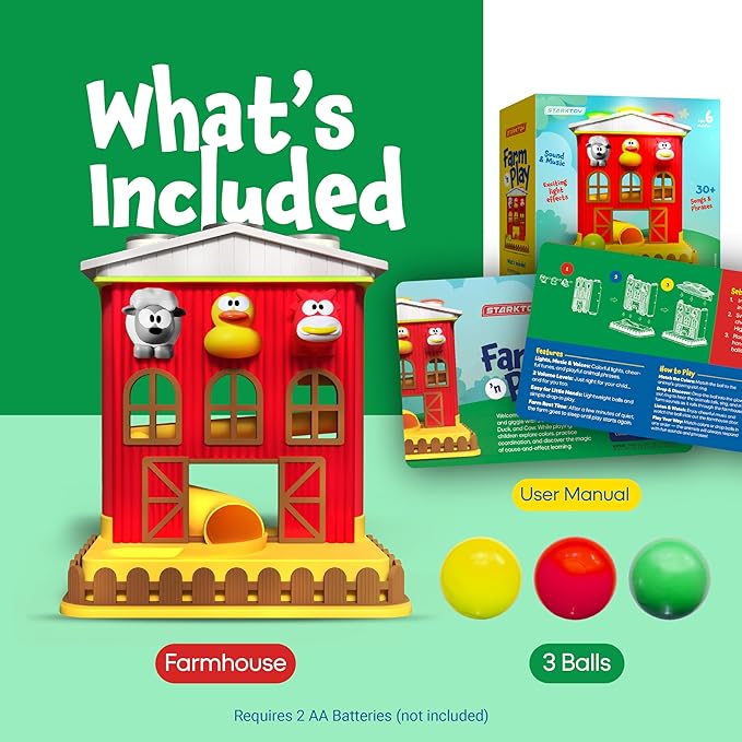 Electronic Pound A Ball Barn House, Interactive Fun Learning Toy Gift for 6 8 12 18 Month Old Baby & Toddlers, Montessori Early Development Drop Ball Toys, Gift for Boys & Girls 1-2 Years Old