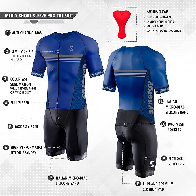 Synergy Triathlon Tri Suit - Men's Pro Short Sleeve Trisuit