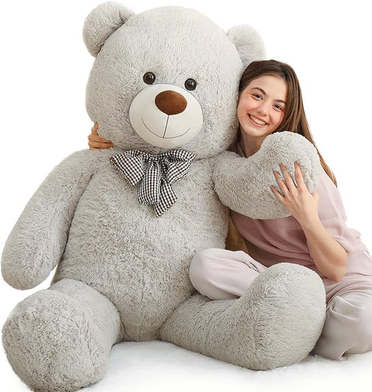MaoGoLan Giant Teddy Bear Plush 5 Feet, Life Size Large Stuffed Animal 5 Feet,Soft and Fluffy Big Teddy Bear Gift for Baby Shower,Christmas,Valentines,Gray