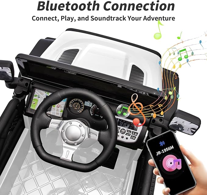 24V Kids Ride on Toy, Kids Electric Vehicles Car Ride on Car Truck for Toddlers 3-5 with Remote Control, 2x200W Motor - Snow White