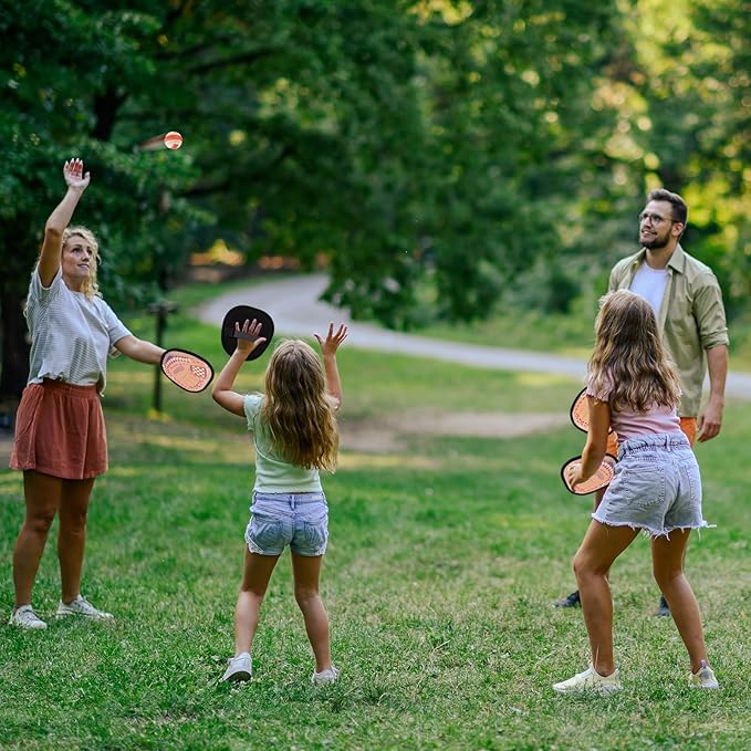 Toss and Catch Ball Set Kids Toddler Baseball Glove, Yard Outdoor Outside Games for Kids Family, Beach Pool Toys for 3 4 5 6 7 8-12 Year Old Boys Girls Birthday Gifts