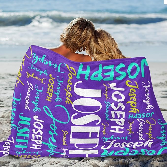 Dr.TOUGH Personalized Name Blanket Personalized Blanket for Adult Kids Flannel Customized Personalized Blankets and Throws