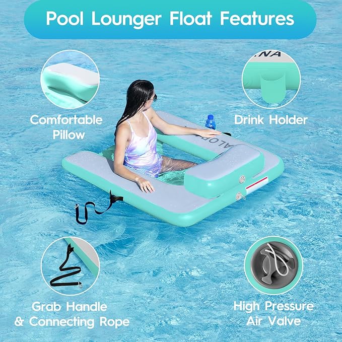 Inflatable Floating Chair Pool Floats Adult Lounger Float Chair for Swimming Pool Party Lake River
