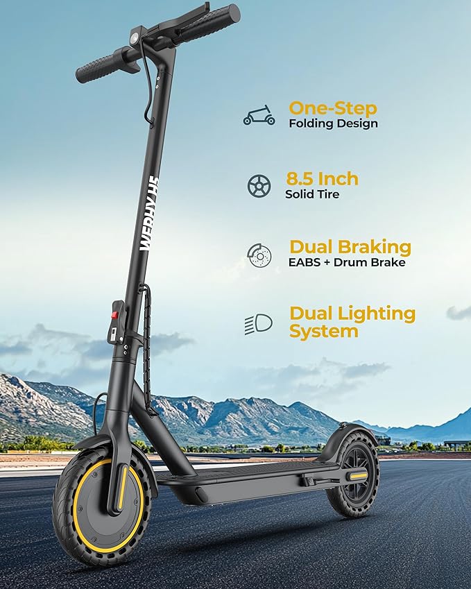 WERHY Electric Scooter, 350W/500W Motor, Top Speed 19/22 mph, Max 16/23/25/28Miles Ranges, Foldable E Scooter for Adults