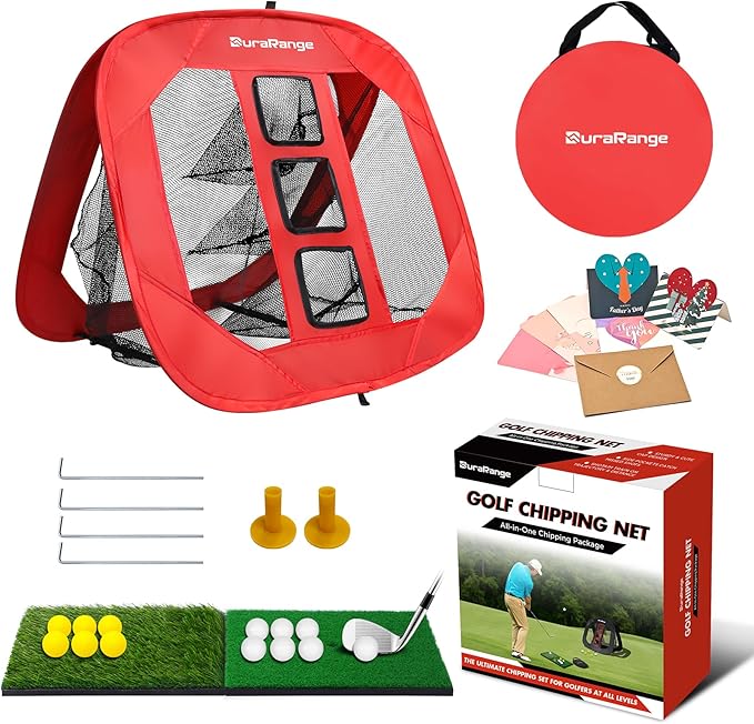 Pop-Up Golf Chipping Net - Ultimate Target Training Chip Aids for Precision & Distance, Outdoor | Indoor Practice, Golfer Gift