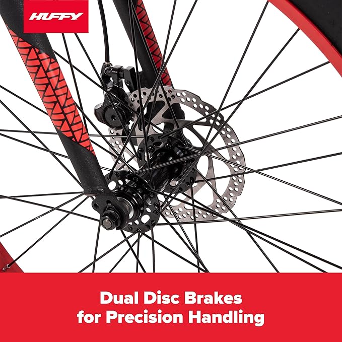 Huffy Mountain Bikes for Men, 26/27.5 Inch Sizes, Multiple Speeds, Suspension Available, Fat Tire Option, Sleek Graphics, Disc Brakes Available, Adjustable Comfort Saddle, Durable, Multiple Colors