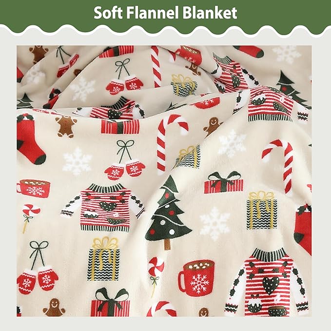 Softan Kids Throw Blanket for Girls & Boys, Warm Soft Toddler Fleece Blankets for Sofa Couch Bed， Cozy Fuzzy Plush Flannel Kids Throw Blanket for Daycare & School - Christmas Tree 50x60 inches