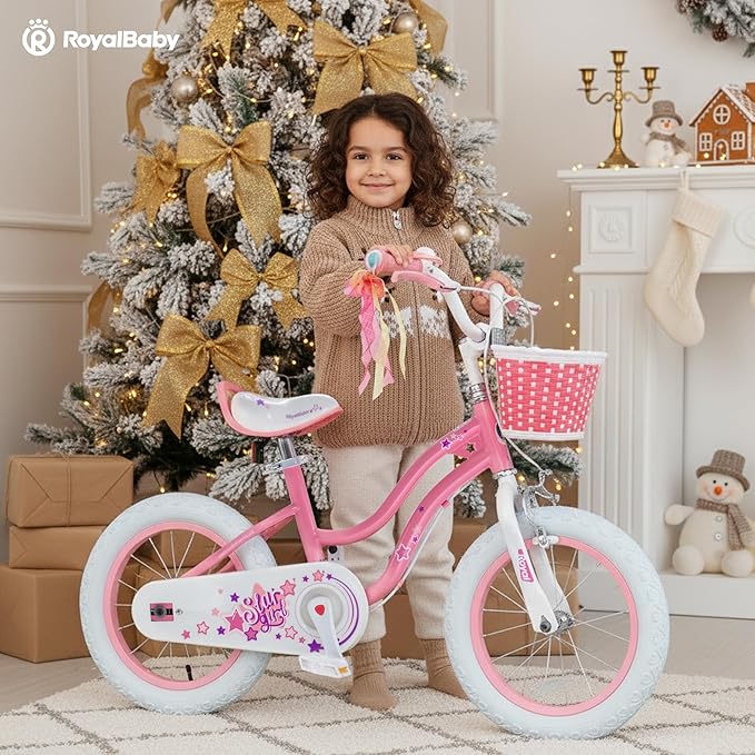 RoyalBaby Girls Bike Classic & EZ Kids Bike, Balance and Pedal Bicycle, 12 14 16 18 20 Inch Toddlers to Big Kids 3-10 Years