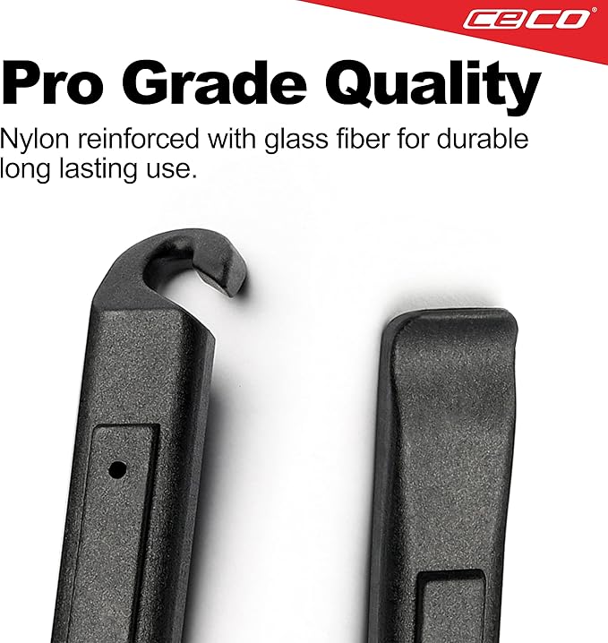 CECO-USA Bike Tire Removal Lever – Remove and Repair Bicycle Tires - 3 Piece Set – Easy to Use – Slim, Compact, Lightweight – Nylon Reinforced with Glass Fiber for Strength
