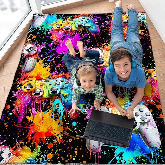 Game Blanket for Boys Men Gaming Throw Blankets for Kids Teens, 40x50 Inches Cozy Soft Cool Decor Throw for Sofa Couch Bed Office Son Birthday Gift