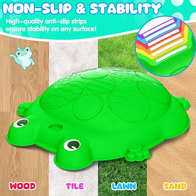 Stepping Stones for Kids, 12 Pcs Frog Non-Slip Balance Steps Stones Sensory Toys for Toddler Ages 3-5, Obstacle Course Coordination Game, Indoor Outdoor Yard Games for Boys Girls