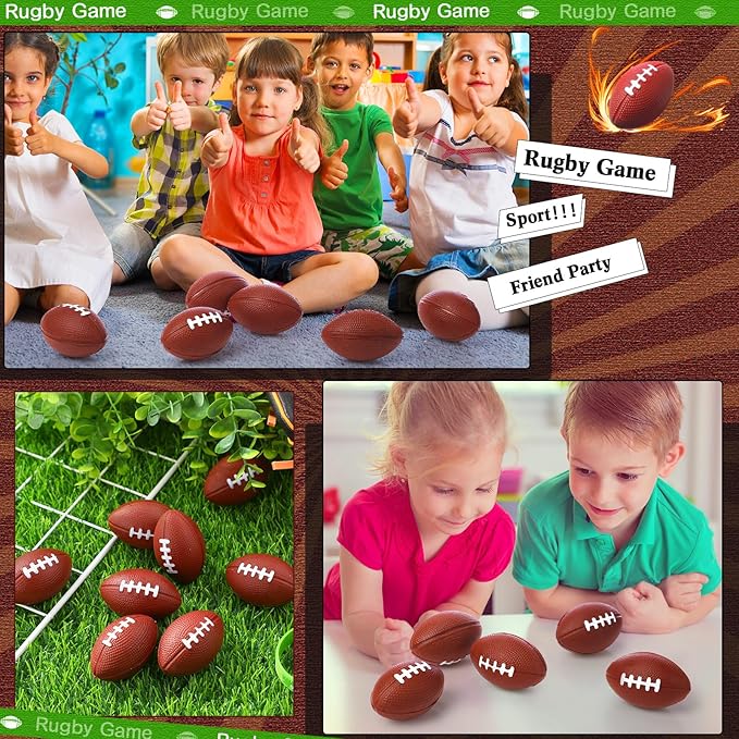 Blulu 50 Pack Mini Football Bulk 2.17" Foam Football Party Favor Sports Stress Ball Small Foam Ball for Back to School Homecoming Game Team Birthday Party Bag Gift Filler