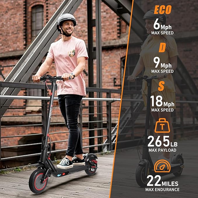 Electric Scooter Adults 16/22 Miles Long Range 8.5"/10" Tires Scooter Electric 500W Motor Brake Pad Lock Portable Foldable E Scooter for Adults Commuting
