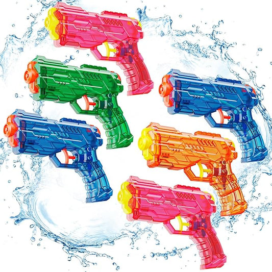 Water Gun Squirt Toy for Kids: Leakproof Super Water Guns for Kids Age 5 8 12 Boys Girls Adults - Small Outdoor Water Guns Toys for Pool Beach Swimming Summer Games Yard Party (6 Pack)