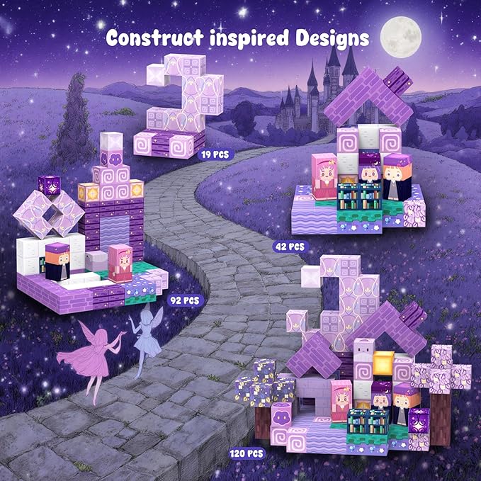 Magnetic Blocks-120PCS Ocean Quest Set，Magnetic Building Blocks Kids Toys for Ages 3 4 5 6 7 8-13 Birthday Gifts，STEM Montessori Sensory Toys for 3+ Years Old Boys & Girls