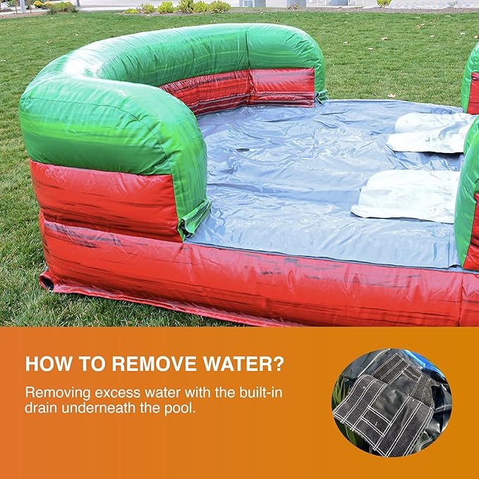 JumpOrange Midnight Commercial Grade Bounce House Water Slide Combo with an Attched Splash Pool for Kids and Adults (with Blower), Basketball Hoop, Wet Dry Use, Outdoor Indoor, Party, Rental Quality