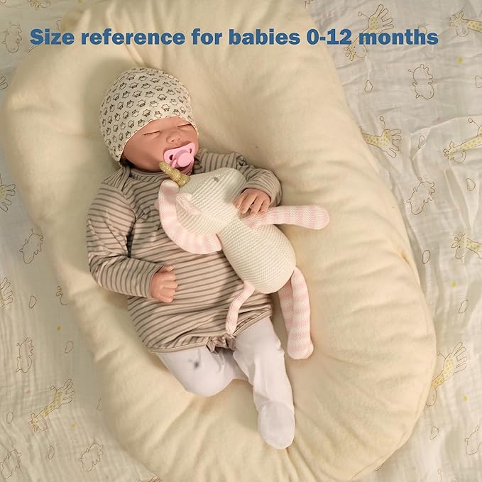 100% Organic Cotton Baby Stuffed Animal, Pink Unicorn Plush for Newborn 7.1"