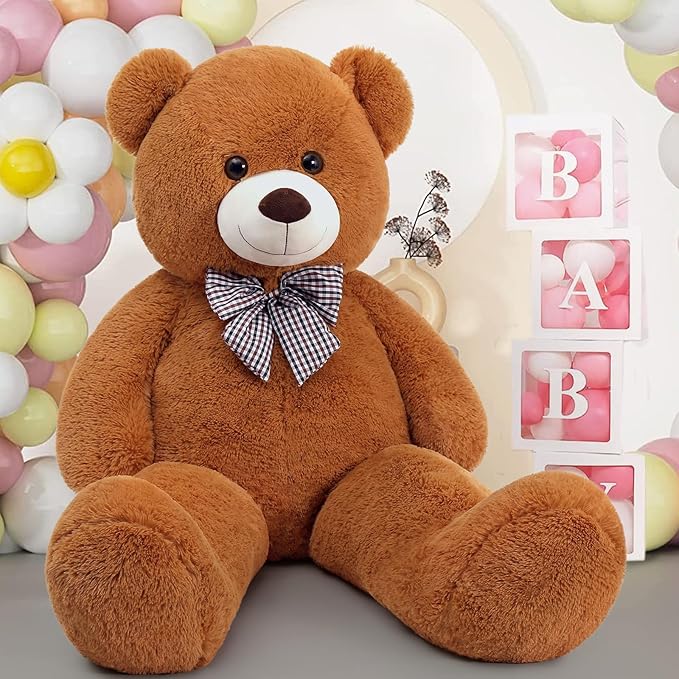 MaoGoLan Giant Brown Teddy Bear 4 Feet,Adorable and Cuddly Big Bear Stuffed Animal 47", Classic Teddy Bear Plush Gift Decoration for Baby Shower,Party,Birthday,Valentines Day