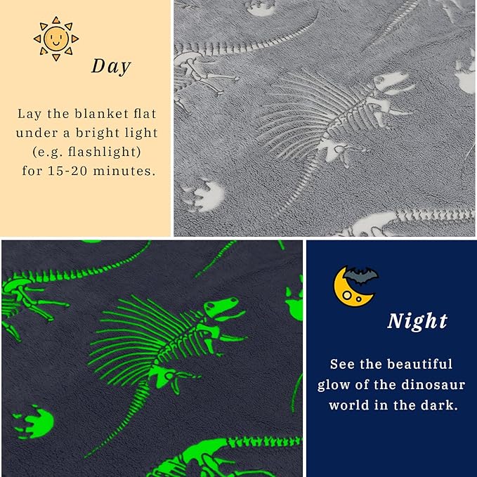 Soft Blanket Dinosaur Fleece Blankets Kids Dinosaur Gifts for Boys 60"x80"