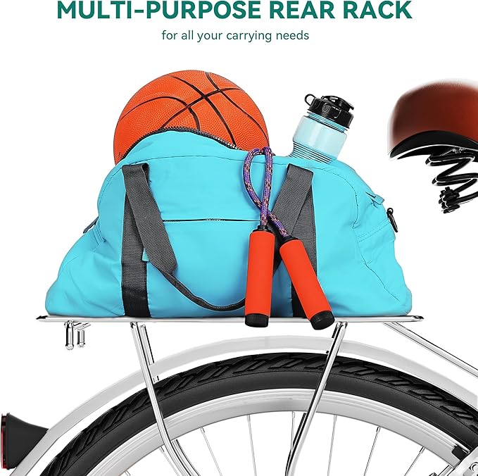 YITAHOME Beach Cruiser Bike for Women, 24 & 26 inch Commute Bike for Adults, 1 & 7 Speed Womens Bicycle with Basket Adjustable Seat, Multiple Color