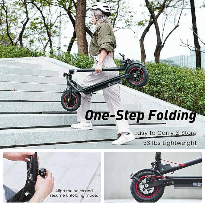 Electric Scooter, 650W/500W/350W Powerful Motor, 22/18 MPH Top Speed, 23/21 Miles Long Range, 10"/8.5" Pneumatic Tires, Smart App, UL Certified Foldable Commuting Electric Scooter for Adults and Teens