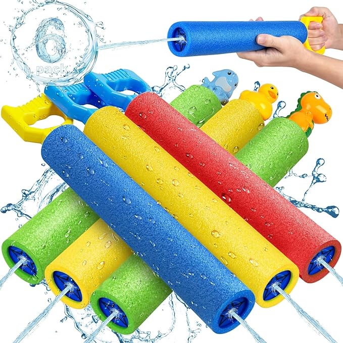 LQYoyz Water Gun, 6 Pack Super Water Soaker Blaster Squirt Guns 40 Ft Water Shooter Swimming Pool Beach Summer Party Outdoor Water Game Fighting Toys for Kids Boys Girls