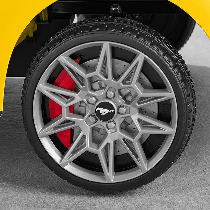 Best Choice Products Kids 12V Electric Ride On Car Officially Licensed Ford Mustang w/Parent Control, LED Lights, 2 Speeds, Bluetooth - Yellow