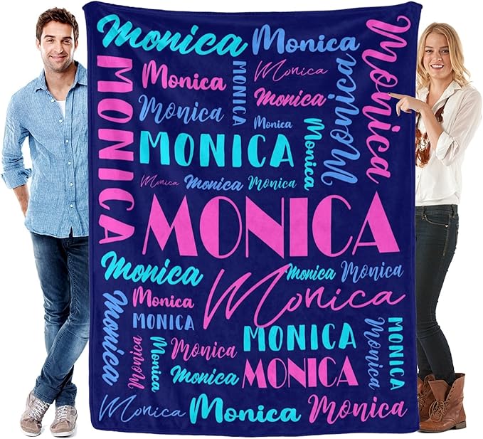 Name Blanket Personalized Blanket for Adult Kids Flannel Customize Throw Blanket Custom (Color 29, 60 x 80 Inches)