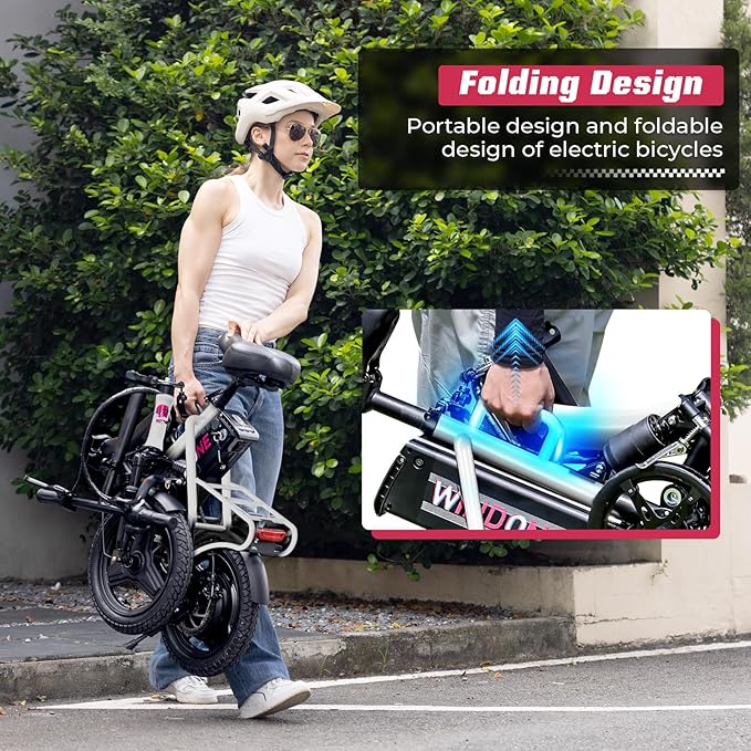 S14/S16 Electric Bike for Adults, Max 19/22 MPH Speed & 28/50 Miles Range (PAS), 500W/750W Peak Motor, Foldable, Lightweight, Shock Absorbers, UL 2849 Certified Ebike