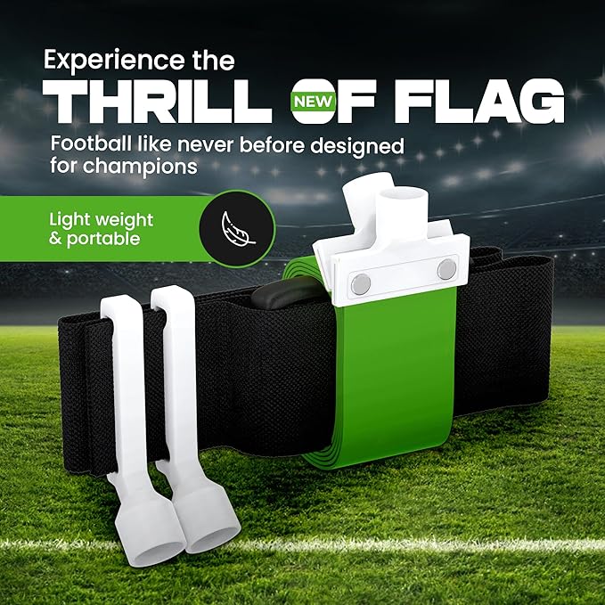 Gameday Flag Football Set – Kits for 2–14 Players w/Belts, Agility Cones & Carry Bag – Available in Multi Colors & Sizes