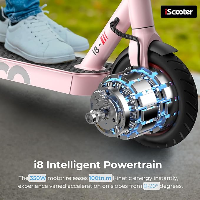 iScooter Electric Scooter for Adults, 23/18/12 Miles Long Range,22/19/18 Mph Top Speed, Commuting Electric Scooter with Cruise Control, Double Braking Systems Escooter for Adults and Teens