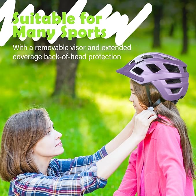 Kids Bike Helmet, 2 Size Adjustable for Youth Toddler Boys & Girls 3-5-8-10-12-14 Years, Child Helmets with Visor for Skating Cycling Scooter