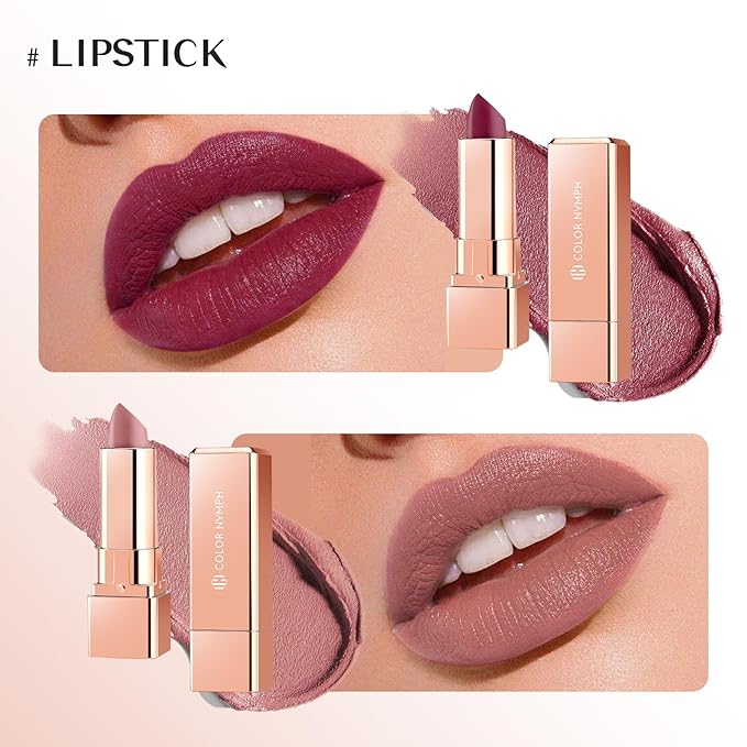 Color Nymph All In One Makeup Kit For Teens Girls | Starter Make up Set With Cosmetics Bag | Included Eyeshadow Blush Lipstick Lip Pencil Eye Pencil Brush Mascara | Travel Makeup Bag Design（ White ）