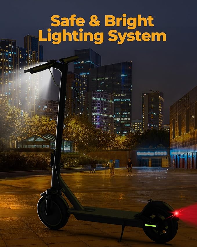 Electric Scooter - 8.5"/10'' Solid Tires, 350W/500W Motor, Up to 19-22MPH and 21-24Miles Long-Range Portable Commuting Scooter for Adults with Double Braking System and App