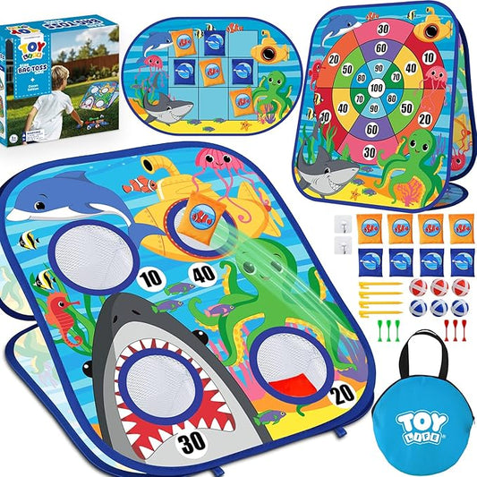 TOY Life Toddler Outdoor Toys for Kids Ages 4-8, Bean Bag Toss, Outside Yard Games for Kids Cornhole, Indoor Lawn Backyard Games Birthday Family Party Toddler Game, Gift for Boys 3 4 5 6 7