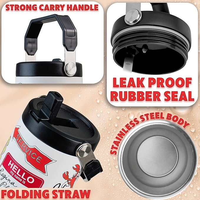 Get Trend Friends Tumbler with Straw 30oz Kids Teens Adults Insulated Cup with Lid Handle Travel Mug Cups with Lids for Office Gifts (White Friends)