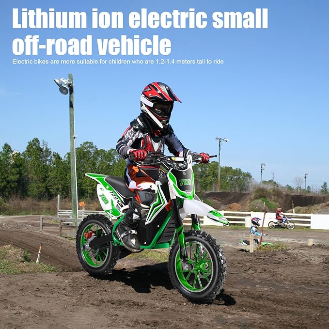 Electric Dirt Bike for Kids Teens Adults, 350W Mid-Drive Motor and 15.5MPH Electric Motorcycle with 36V/7.5AH Battery Ebike, Full Suspensions Mountain Off-Road E Bike, Hydraulic Brakes