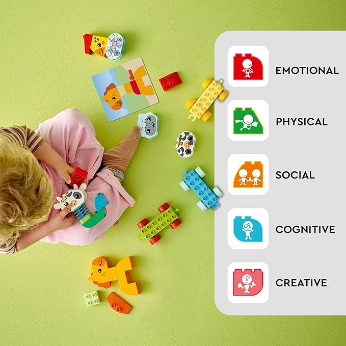 LEGO DUPLO My First Animal Train Building Set and Horse Toy, Educational Toy for Toddlers Ages 1-3 with 4 Animal Figures, Creative Nature Toy Birthday Gift for Preschoolers, 10412