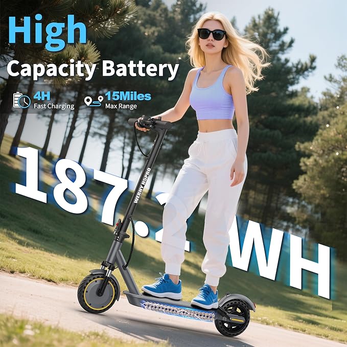 WERHY Electric Scooter, 350W/500W Motor, Top Speed 19/22 mph, Max 16/23/25/28Miles Ranges, Foldable E Scooter for Adults