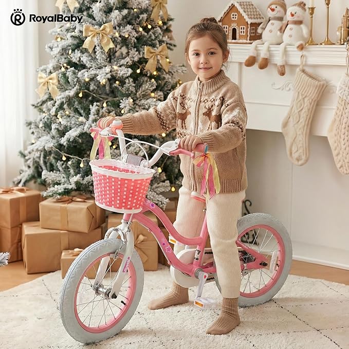 RoyalBaby Girls Bike Classic & EZ Kids Bike, Balance and Pedal Bicycle, 12 14 16 18 20 Inch Toddlers to Big Kids 3-10 Years