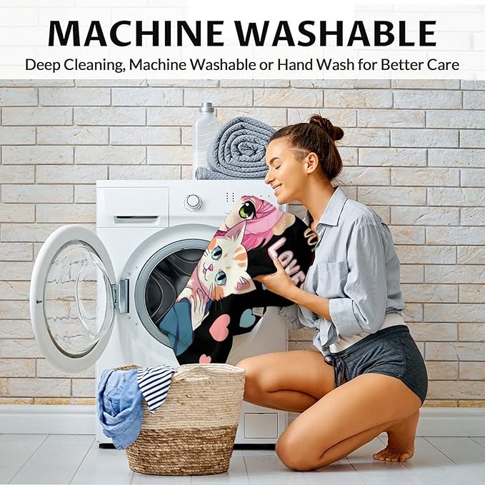 Personalized Girls Blanket with Name - 50x40 Inches Small Just A Girl Who Loves Blankets for Kids, Teens, Cat Lovers - Black Soft Plush Cozy Throws for Couch, Travel & Camping