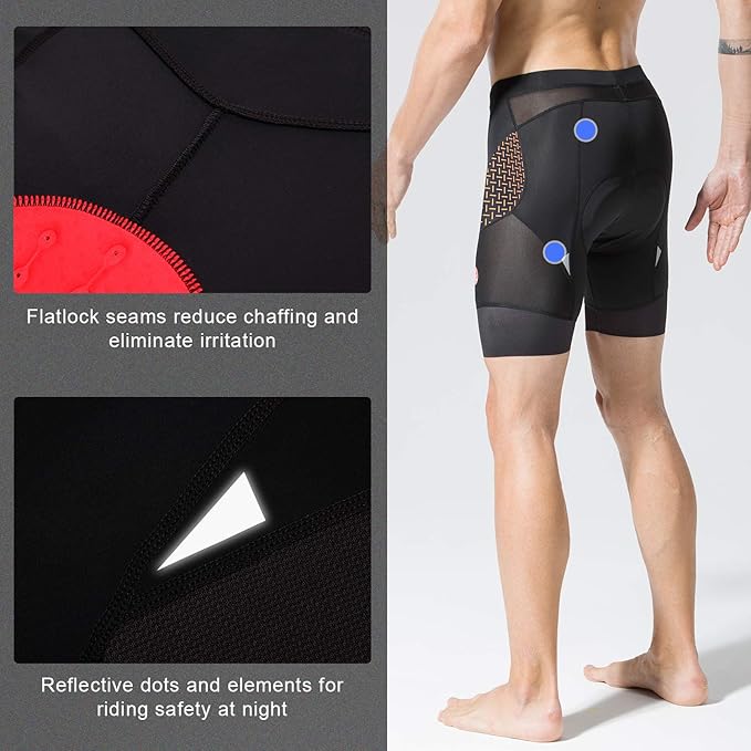 Men's Cycling Shorts Padded Bicycle Riding Half Pants Bike Biking Cycle Tights
