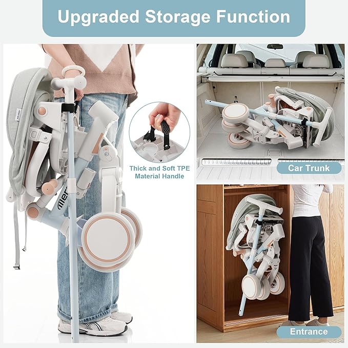 Toddler Trike Collapsible Frame Kid Rider Tricycle 7-in-1 Removable Pedal Ages 1Y-6Y